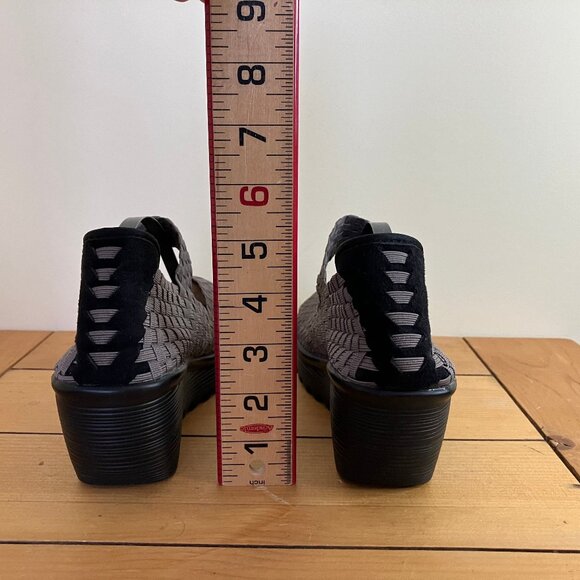 Bernie Mev Lulia Grey Woven Platform Mary Jane Shoes Wedge Heel EU 38 US 7 - Picture 4 of 7